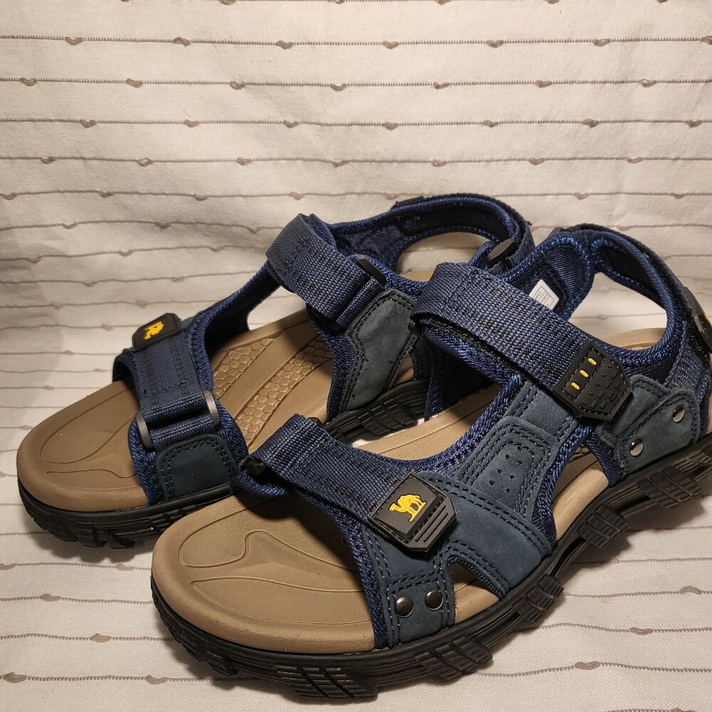 Camel Crown Waterproof Hiking Sandals Men's Size 8 Leather Dark Blue NEW